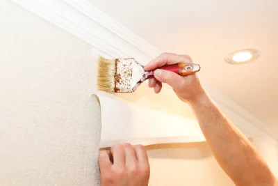 Pose de papier peint à Charbonnat — revêtements muraux et toiles de verre